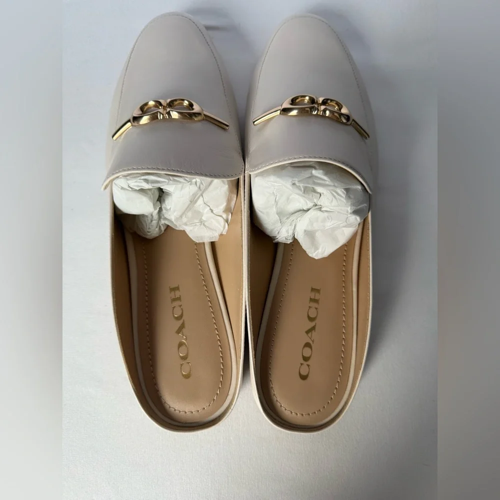 NWT Coach Sienna Slide Sandal Gold/Chalk , not white Size 10B C5770 - Picture 6 of 14